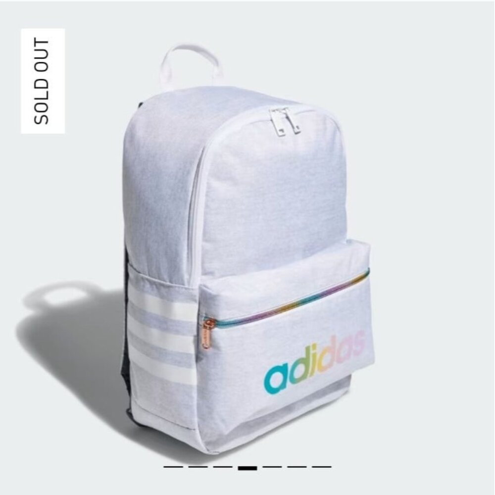 Adidas Classic 3 Stripes Rainbow Light Gray Backpack